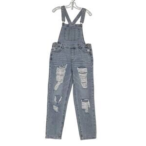 Dance and Marvel Distressed Bib Overalls Light Wash Womens Small